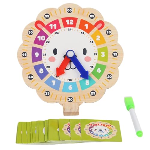 Nybhyjka Analoge Uhr zum Lernen für Kinder,Lernuhr für Kinder - Lehruhr-Mehrzweck-Farbanpassungsspiel,Niedliche Zahlenuhr-Modellspielzeug, Lernspielzeug für Kleinkinder für Kinder über 3 Jahre von Nybhyjka