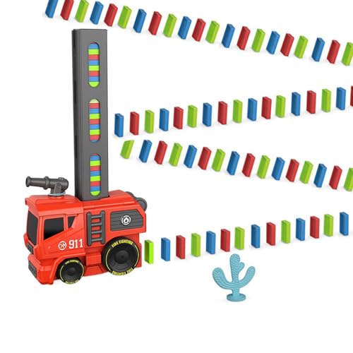 Nybhyjka Automatischer Domino-Zug, Domino-Zug für Kinder | Blöcke Domino-Set Lustiges Domino-Zug-Block-Set,Niedliches Lernspielzeug für Kinder, BAU- und Stapelspielzeug für Kinder, und Mädchen von Nybhyjka