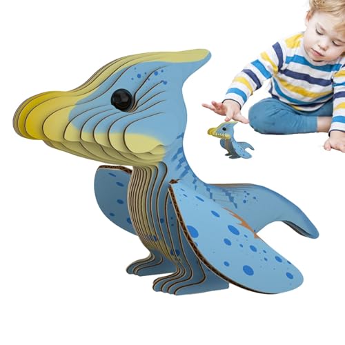 Nybhyjka Dinosaurier-Puzzle,Kinder-Dinosaurier-Puzzle,3D-Rätsel mit Tiermotiven - Hand-Auge-Koordinationstraining, Tierbausteine, Lernspielzeug von Nybhyjka