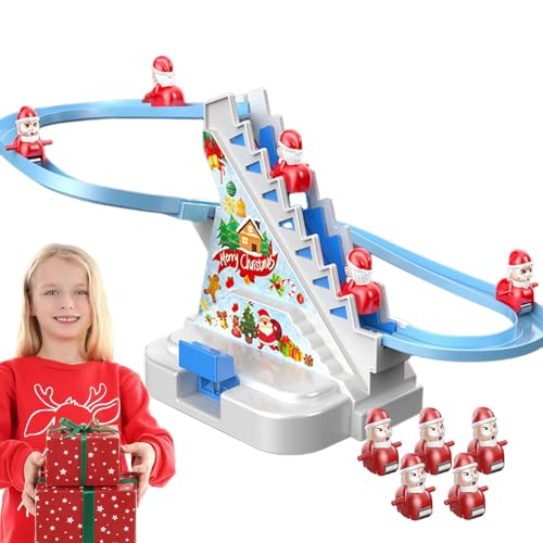 Nybhyjka Elektrische Kletterleiter Weihnachtsmann, Weihnachtsmann-Kletterspielzeug | Elektrische Weihnachtsmann-Puppe für Weihnachten, batteriebetrieben,Elektrische Schienenrutsche, Treppen, von Nybhyjka