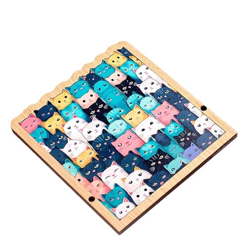 Nybhyjka Katzen-Puzzle aus Holz für Erwachsene,Puzzle in Katzenform - Präzise Holzschnitt-Puzzles | Katzenpuzzle Einzigartige Holzpuzzles für Weihnachten, Neujahr, Jahrestag von Nybhyjka