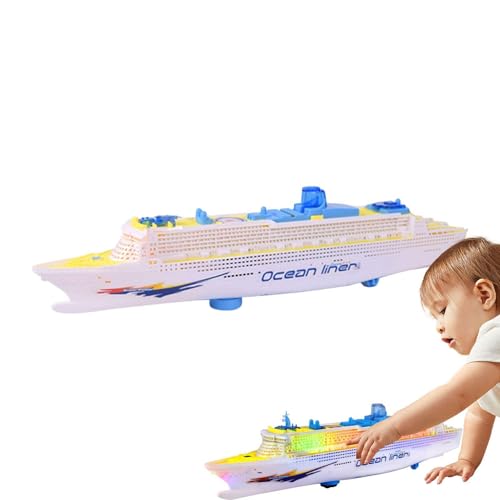 Nybhyjka Kreuzschiff-Verzierung - Universalrad-Kreuzfahrtschiff-Modelle Blinkendes LED-Ozeandampfer-Kreuzfahrtschiff-Spielzeug | Nautische Dekorationen Voyage Theme Partyzubehör für Kinder von Nybhyjka