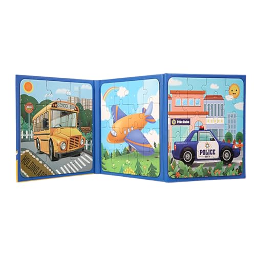 Nybhyjka Magnetisches Puzzlebuch für Kinder,Magnetisches Puzzlebuch für Kinder, Interaktives Gehirn-Puzzle-Spielzeug, Puzzlebuch, Kleinkind-Puzzlespiele, Vorschul-Lernpuzzlespielzeug für Kinder ab 3 von Nybhyjka