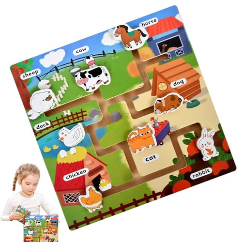 Nybhyjka Passendes Holzspiel, Holzsortierbrett,Puzzles Steckbrettspiel | Interaktives Feinmotorik-Brett, Brett-Holzpuzzlespielzeug für Kinder ab 3 Jahren von Nybhyjka