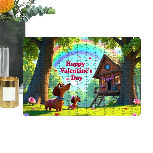 Nybhyjka Puzzle Valentinstag, Valentinstag-Puzzle - Lernpuzzlespiel | Buntes Lernpuzzle, Romantisches, herausforderndes Puzzle für Erwachsene, Set mit 130 entspannenden Familienpuzzles von Nybhyjka