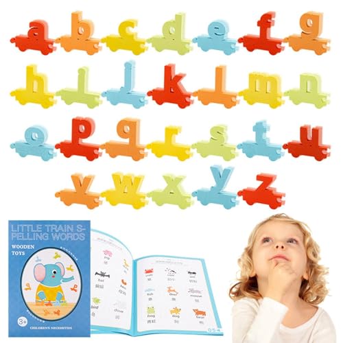 Nybhyjka Rechtschreibspiele für Kinder, Lernspielzeug zum Sehen und Buchstabieren,Buchstabierspiel, realistisches -Puzzle aus Holz - Wortbuchstabierung, lebendige Farben, lustiges Kinderspielzeug für von Nybhyjka