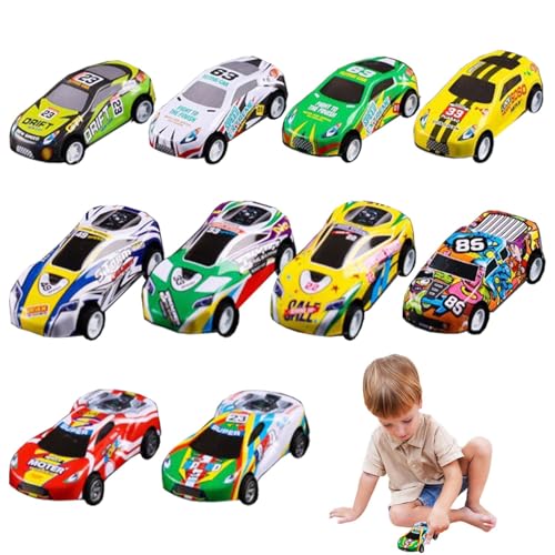 Nybhyjka Rückziehwagen-Set, Rückziehwagen,Legierungs-Trägheits-Rückziehauto für, 10er-Set - Fahrzeuge Spielzeug Kinder bevorzugen Rennwagenspielzeug, Goodie-Bag-Füller für, Mädchen, Kleinkinder im von Nybhyjka