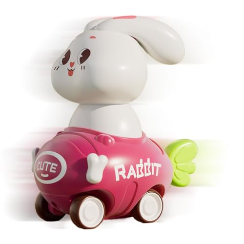 Nybhyjka Schiebe- und Go-Autospielzeug, Spielzeug mit Reibungsantrieb,Kids Bunny Press Rennwagen | Reibungsbetriebene Fahrzeuge, stoßfestes Trägheitsauto, Zugauto für, Mädchen, Kleinkinder, von Nybhyjka