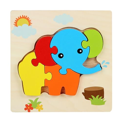 Nybhyjka Tierpuzzle aus Holz, 3D-Tierpuzzle aus Holz | Cartoon-Puzzlespiel - Kreative Tierspielzeugpuzzles für Kinder von 4 bis 6 Jahren, frühpädagogisches Holzpuzzlespielzeug von Nybhyjka