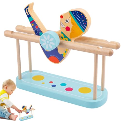 Nybhyjka Zirkusspielzeug,Rollspielzeug, Kinderfreundliches Holz-Rollspielzeug mit Holzdrehung, Lernspaßiges, reisefreundliches Spielzeug für Mädchen und im Vorschulalter von Nybhyjka