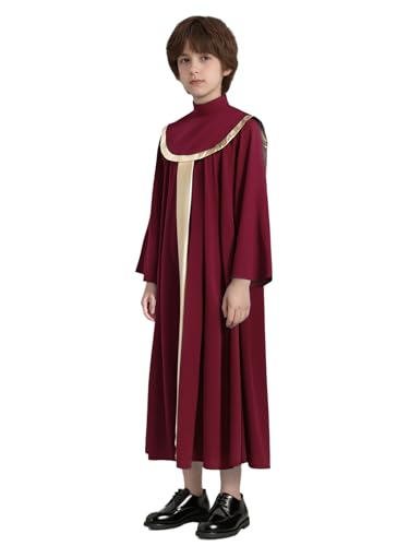 Nyeemya Kinder Junge Chor Kirche Robe Langarm Arabischen Islam Thobe Metallic Spleiß Kaftan Eid Kleider Gebet Kleidung Islam Burgundy 110-116 Nyeemya Kinder Junge Chor Kirche Robe Langarm Arabischen Islam Thobe Metallic Spleiß Kaftan Eid Kleider Gebet Kleidung Islam Burgundy 110-116 von Nyeemya