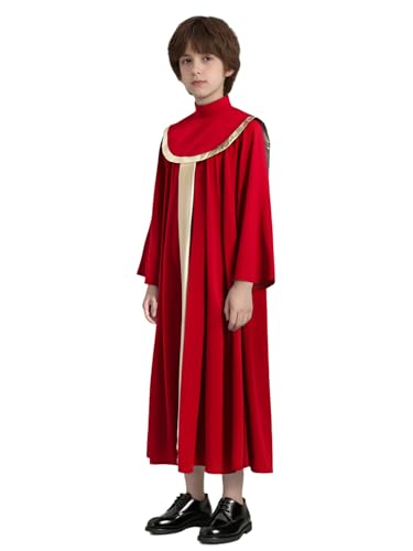 Nyeemya Kinder Junge Chor Kirche Robe Langarm Arabischen Islam Thobe Metallic Spleiß Kaftan Eid Kleider Gebet Kleidung Islam Rot 110-116 Nyeemya Kinder Junge Chor Kirche Robe Langarm Arabischen Islam Thobe Metallic Spleiß Kaftan Eid Kleider Gebet Kleidung Islam Rot 110-116 von Nyeemya