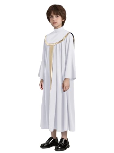 Nyeemya Kinder Junge Chor Kirche Robe Langarm Arabischen Islam Thobe Metallic Spleiß Kaftan Eid Kleider Gebet Kleidung Islam Weiß 146-152 Nyeemya Kinder Junge Chor Kirche Robe Langarm Arabischen Islam Thobe Metallic Spleiß Kaftan Eid Kleider Gebet Kleidung Islam Weiß 146-152 von Nyeemya