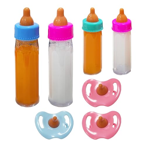 7 Teiliges Flaschenset, Puppenflasche Mit Nippel, Puppensaftflasche, Spielzeugpuppenzubehör, Baby-Rollenspielrequisiten, Magische Flasche, Kindergeburtstagsgeschenk von NyxSeat