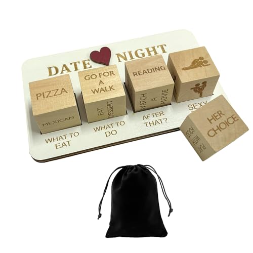 NyxSeat Herz-Set: Enthält 4 Karierte herzförmige Basen, 5 Holzwürfel und eine Schwarze Aufbewahrungstasche. Perfekt für Reisen, Jubiläumsgeschenke, Andenken für geliebte Menschen und Partner. von NyxSeat