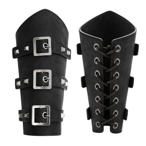 O-Kinee Wikinger Armschienen Mittelalter,Wikinger Kostüm Damen,Viking Armschutz Leder,Vikings Kostüm Herren Accessoires,Punk Armbänder für Halloween Karneval Kostüm Zubehör-Schwarz O-Kinee Wikinger Armschienen Mittelalter,Wikinger Kostüm Damen,Viking Armschutz Leder,Vikings Kostüm Herren Accessoires,Punk Armbänder für Halloween Karneval Kostüm Zubehör-Schwarz von O-Kinee