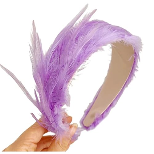 OAJABBGE Bunte Feder Hairhoop Stirnband Fascinator Kopfbedeckung Für Pferderennen Maskerade Tea Party Rollenspiel Kopfbedeckung von OAJABBGE