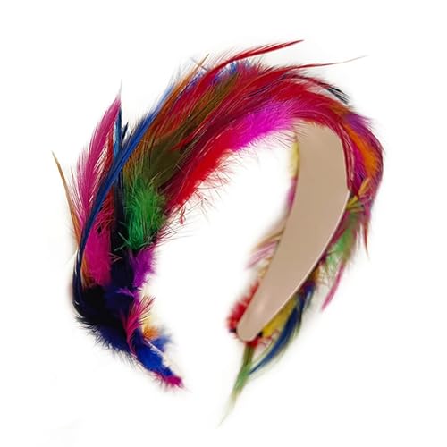 OAJABBGE Bunte Feder Hairhoop Stirnband Fascinator Kopfbedeckung Für Pferderennen Maskerade Tea Party Rollenspiel Kopfbedeckung von OAJABBGE