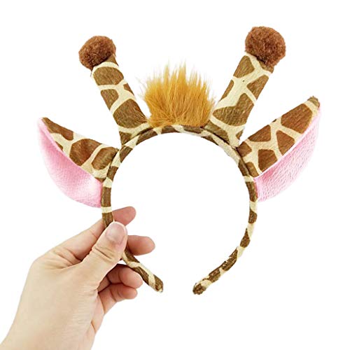 OAJABBGE Plüsch Giraffen Stirnband Giraffen Haare Hoop Cartoon Kopfbedeckung Mädchen Süße Plüsch Haarband Giraffen Ohrkopfbedeckung von OAJABBGE