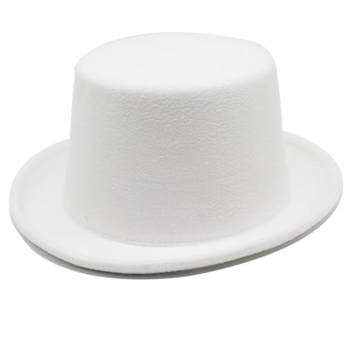 OAJABBGE Vintage Fedora Für Männer Und Frauen Mottoparty Mit Rollrand Woll Gentleman Zylinder Hippie Kappe Bühnen Requisiten Kostüm von OAJABBGE