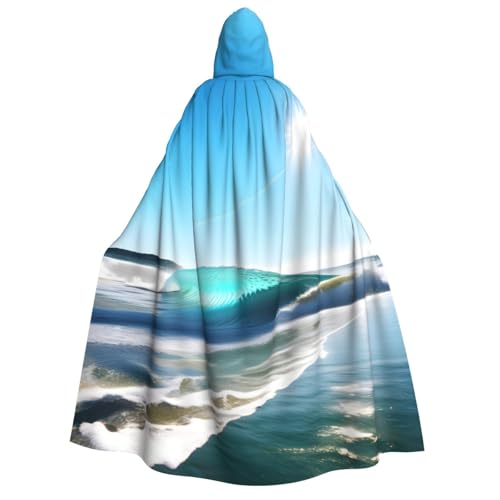 OAROK Clear Sky Wave Beach Adult Halloween Hooded Cloak Suitable For Halloween Parties Dances Role-Playing Etc von OAROK