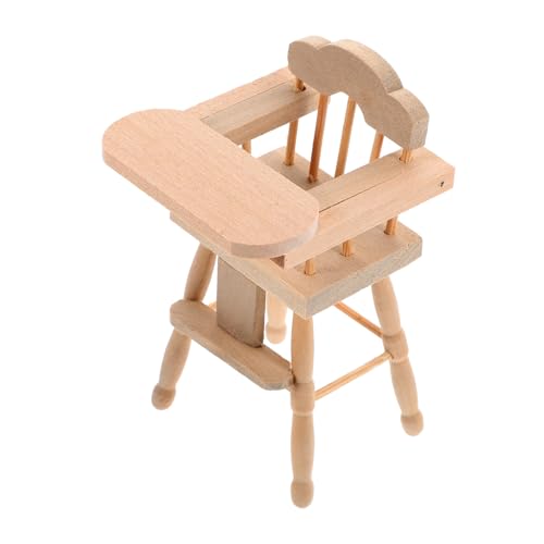 OATIPHO Babyhochstuhl sitzhocker kindersitze sitzschoner kindersitz kinderspielsachen puppenhaus deko Miniaturmöbel -Miniatur-Stuhl Miniatur-Hochstuhlmöbel Mini-Möbel hölzern von OATIPHO