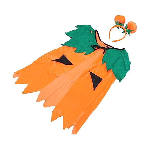 OATIPHO Orangefarbener Kürbisschal Und Haarband-set Für Jungen Und Mädchen Halloween-umhang Kostüm-zubehör-set von OATIPHO