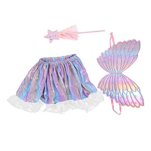 OATIPHO 1 Satz 3er-satz Engel Schmetterlingsflügel Leistung Kleinkind Verkleiden Kostüm Kinderkostüme Kleinkind Prinzessin Tüllkleid Feenflügel Ballettröckchen Tuch Rosa von OATIPHO