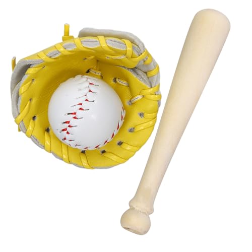 OATIPHO 1 Satz Baseball-Modell Poolspielzeug Bausatz Puppenhaus Softball-Handschuh Mini-Baseball-Set Mini-Baseball-Dekorationen Tiny House-Accessoires Mini- - hölzern von OATIPHO