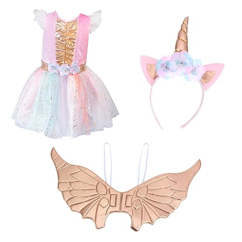 OATIPHO 1 Satz Einhorn Kostüm Dinosaurier Einhorn flauschiger Rock Einhorn-Tutu-Rock Regenbogen-Tutu-Kleid kinderkleider kinderkleidung Cosplay-Kleidung Mädchenkleid Gittergewebe von OATIPHO