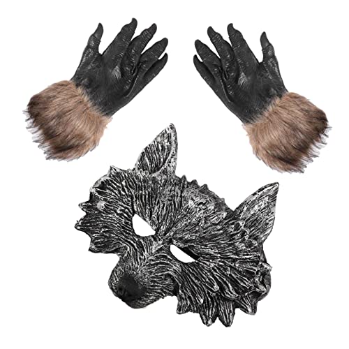 OATIPHO 1 Satz Handschuhe der Werwolfmaske Halloween-Horror Halloween-Maske Maskeradehandschuhe Wolfskopf halloween theme halloween costume Werwolf-Maske Halloween-Wolf-Handschuhe Vinyl von OATIPHO