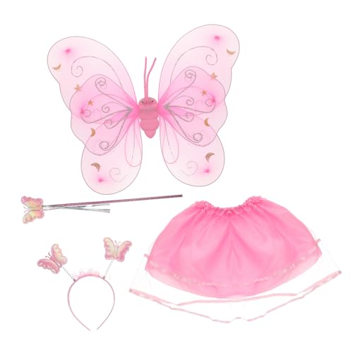 OATIPHO 1 Satz Kostüm Requisiten Cosplay schöner Zauberstab Cosplay-Kostüm Kinderkleid Dekor halloween feeflügeln Engel fliegender Flügel Mädchen fliegender Flügel Goldpastellmalerei Rosa von OATIPHO