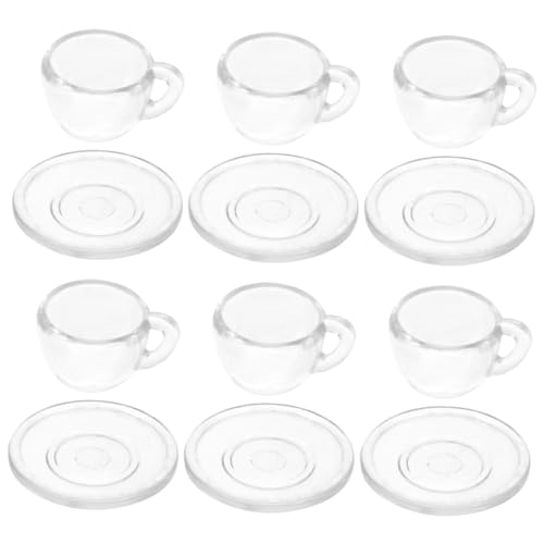 OATIPHO Puppenhaus Teetasse Set Mini Versorgung Kunststoff Neuheit Tasse Szene Exquisite Miniatur Jungen Und Mädchen Spielzeug von OATIPHO