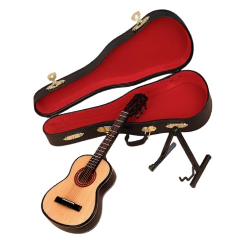 OATIPHO 1 Satz Mini-gitarrenmodell Puppenhaus Musikinstrument Selber Schmücken Puppenhaus-Mini-Gitarre Miniatur Gitarre Mini-hausdekoration Mini-hausbedarf Mini-Gitarren- Kupfer von OATIPHO