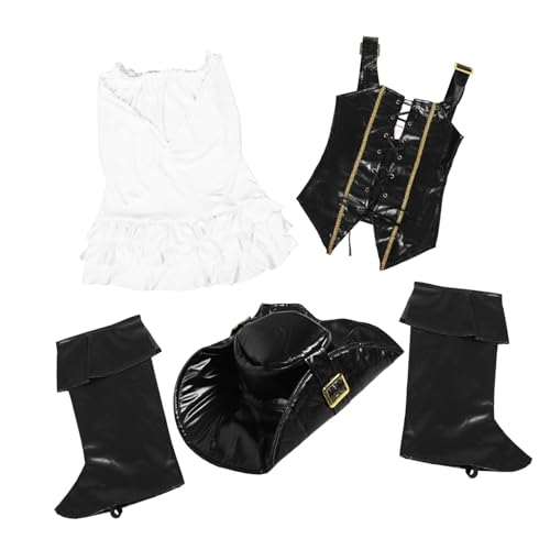 OATIPHO Piratenkostüm für Mädchen Kleid für Jungen und Mädchen Halloween-outfit Piratenanzug für Teenager Gothic-kleid Cosplay-partyweste von OATIPHO