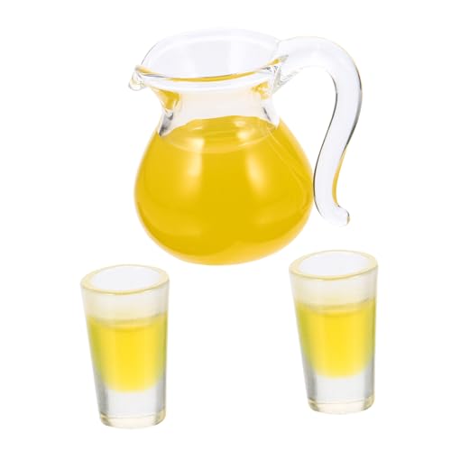 OATIPHO 1 Satz Saftmilchglaskrug Flasche Sirup Puppe Geschirrtücher Für Die Küche Schwimmbad Getränke Container Bienenwabe Gefälscht Künstlich Mini-Tasse Saucen Harz Orange von OATIPHO