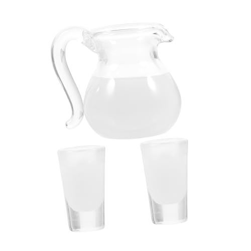 OATIPHO 1 Satz Saftmilchglaskrug Miniatures Milk jug Milch Pitcher Puppenhaus Zubehör Milch kanne Flasche Zubehör für Puppenhäuser Mini-Wasserkocher puppenhaus küche Dekoration Harz Weiß von OATIPHO