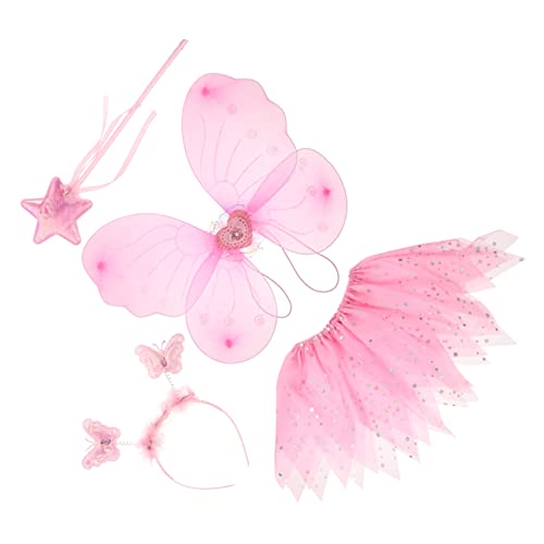 OATIPHO 1 Satz Schmetterlingsflügel Flügel Kostüm Schmetterling Kostüm Engel-cosplay Weiße Feenflügel Mädchen Insektenkostüm Für Mädchen Feenflügel Für Flanell Rosa von OATIPHO