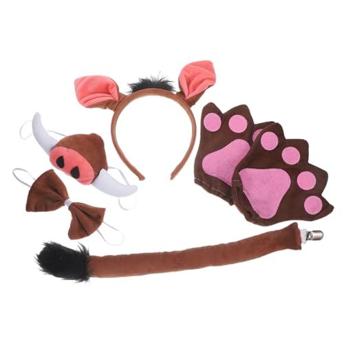 OATIPHO 1 Satz Schweinchen-Partykostüm für Leopard Mäusekostüm Kuh Nase halloween costume halloween kleidung pig costume Kostümzubehör Kostüme anziehen Stoff Coffee von OATIPHO