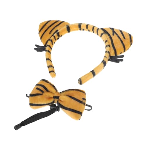 OATIPHO 1 Satz Stirnband Fliege binden Haustier Stirnbandschleife Darth Bogen kinderkleider kinderkleidung kleidung Tigerohr Haarband interessantes Tiger-Cosplay-Kostüm Stoff Brown von OATIPHO