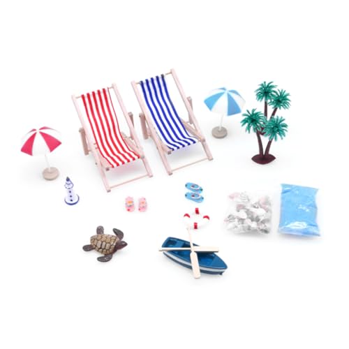 OATIPHO 1 Satz Strandkorb-Set Mini-stranddekoration Miniatur-hausornament Mikroszenen-Layout-Requisiten Mikrolandschafts-kinderspielzeug Mikroszenendekor Mini-Ornament Im Sommerstil Stoff von OATIPHO