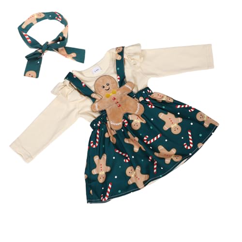 OATIPHO Weihnachten Weihnachtsmann Baby Kleid Set Kleinkind Mädchen Strampler Outfit Neugeborene bis 6 Monate Festliche Kleidung von OATIPHO