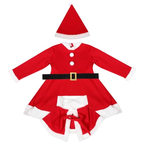 OATIPHO 1 Satz Weihnachtskostüm weihnachtskleid Weihnachtskleid-Outfit Weihnachtsanzug für Weihnachtsmannkostüm für Mädchen Weihnachtsoutfit Polyester (Polyester) rot von OATIPHO