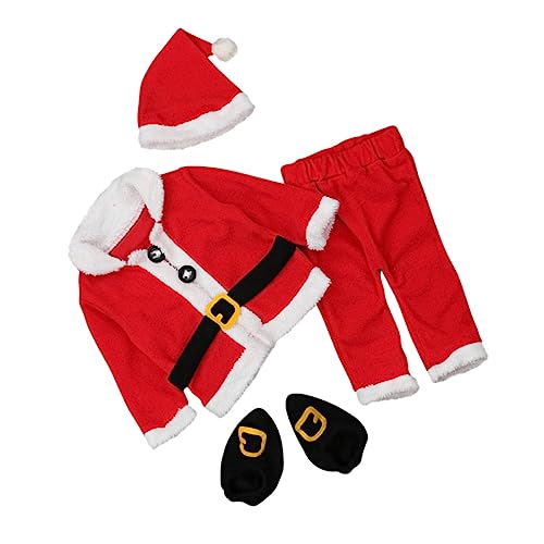 OATIPHO 1 Satz Weihnachtsmantel Babykostüme winterplüsch tops Outfits für neugeborene Jungen Winterkleidung kleidung -Weihnachtsmütze Nikolaus-Fleece-Anzug Plüschstoffe rot von OATIPHO