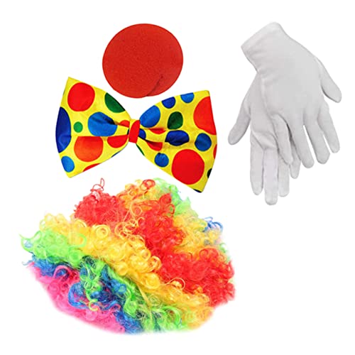 OATIPHO 1 Satz clown verkleiden perücken halloween costume Schminke festliche kleidung festivals outfit camoing Clownnasen Clown-Fliege Clown-Handhüllen Clown-Dekorationen Halloween Plüsch von OATIPHO