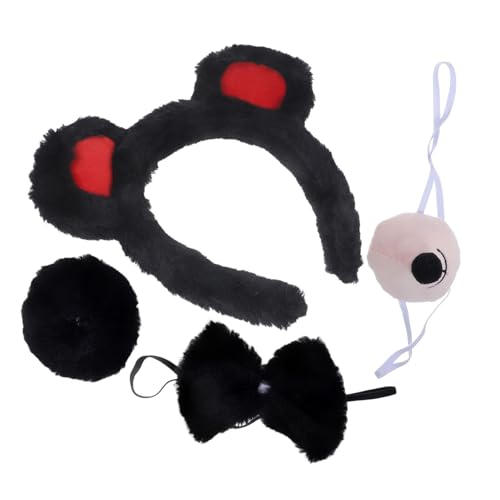 OATIPHO 1 Set Bärenohren Stirnband Bärenohren Stirnband Tierkostüm Zubehör Tierkostüm Requisiten Deko Stirnband Fake Nose Tierschwanz Dress Up Tierohren Stirnband Cosplay Stirnband von OATIPHO