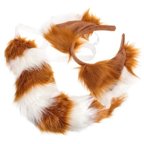 OATIPHO 1 Set Fuchs Zubehör Pelziger Hut Fuchskostüm Hundeband Pelziges Haarzubehör Pelziges Tierkostüm Katzenschwanz Wolf Halloween Tierschwanz Pailletten Fuchs von OATIPHO