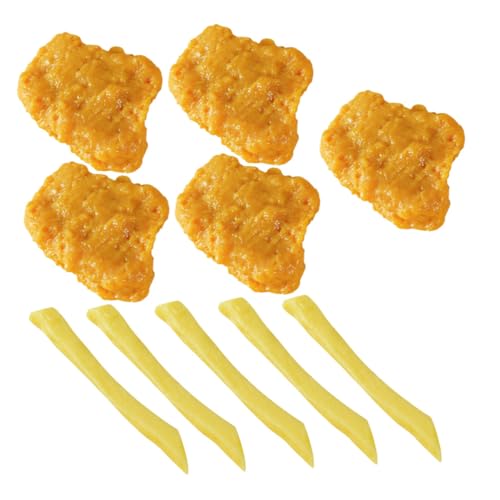 OATIPHO 10 Stücke Künstliche Huhn Frites Simulierte Chicken Nuggets Modell für Jungen und Mädchen Spielset Decor von OATIPHO