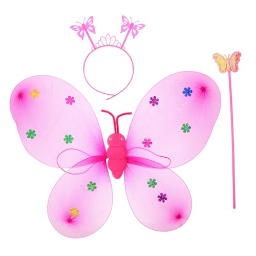 OATIPHO 1 Set Kleines Mädchen Schmetterling Stirnband Flügel Solar Schmetterling Lichter Schmetterling Umhang Schmetterling Haarband Schmetterling Kostüme Bienenkostüm Fee Ohrringe Für von OATIPHO