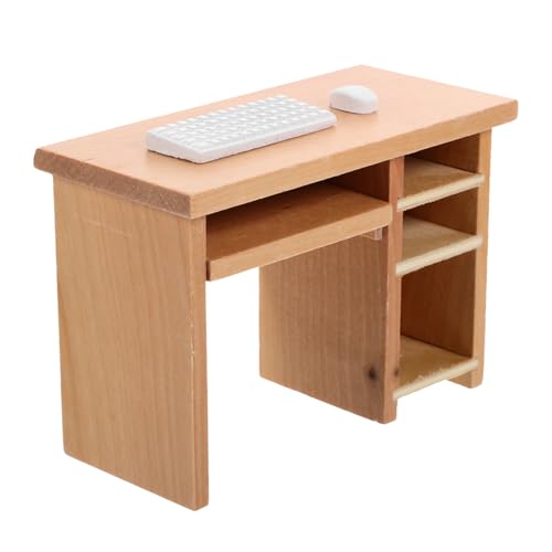 OATIPHO 1 Set Puppenhaus Computertisch Computer Filmpuppe Puppen Babypuppenzubehör Spielzeughaus Computermäuse Minitastatur Computermaus Minimaus Wohnaccessoires Aus Holz von OATIPHO